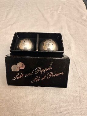 Vintage Black Salt and Pepper Shaker Set with Box